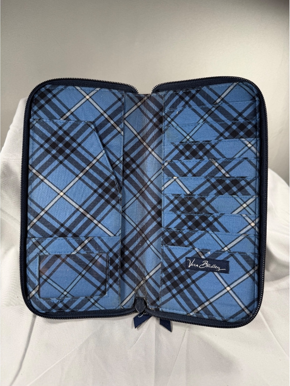Vera Bradley Blue Paisley Zip-Around Wallet - Picture 4 of 7